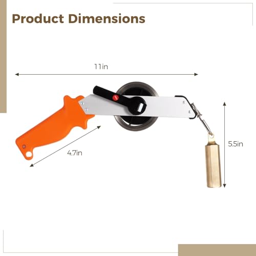 33FT/10m Oil Tank Gauging Tape, Explosion-Proof Stainless Steel Oil Gauging Tape with Brass Plumb Bob, Double-Sided Engraved Oil Tank Gauge with Handle, Sounding Oil Tape Measure