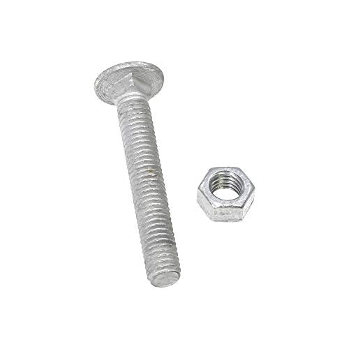 3/8 x 2 1/2" Long Carriage Bolts with Nuts, Galvanized Steel (Pack of 25)