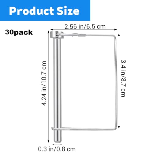 Kifmurase 30PCS 5/16 Inch Trailer Coupler Pin, 4 Inch Long Wire Lock Pin 30