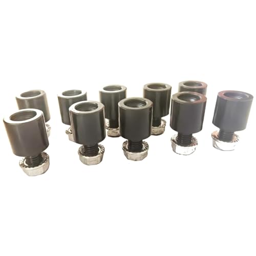 WTK0005 Nitrided 10 Pack Steel 1”(25mm) Height,5/8 Bottom Diameter, 1" Top Diameter Multi-Purpose Threaded Riser/Stops, Locator Pin Set for 5/8”(16mm) Hole Welding Tables