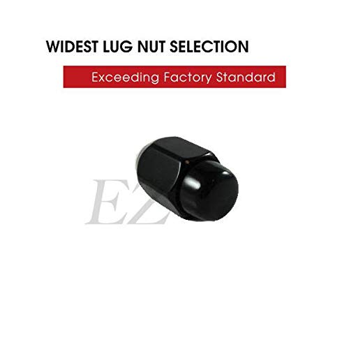 EZAccessory 20 Black Acorn Lug Nuts 1/2" Thread Size 13/16" Hex Pack of 20
