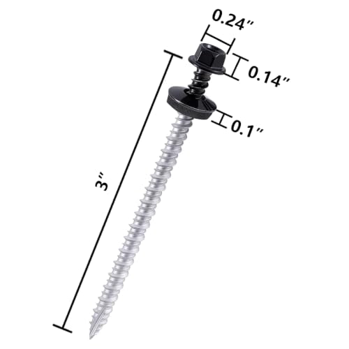 150Pcs Metal Roofing Screws #10x3 Waterproof Screws for Roof Repair #10x3" 150