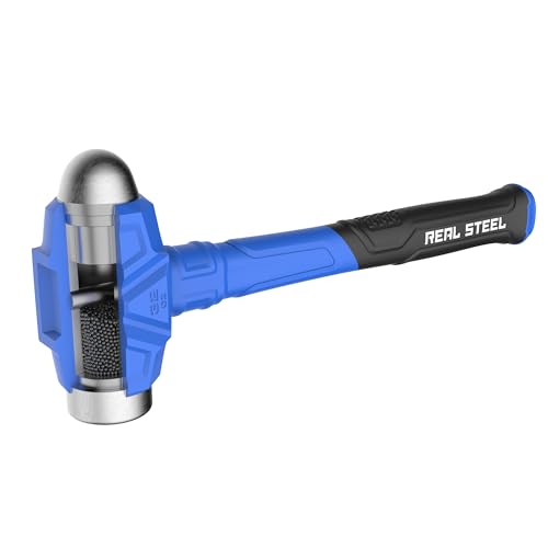 Real Steel 32 Oz Ball Peen Dead Blow Hammer Anti-Vibration Heavy Duty Hammer for Metal Working