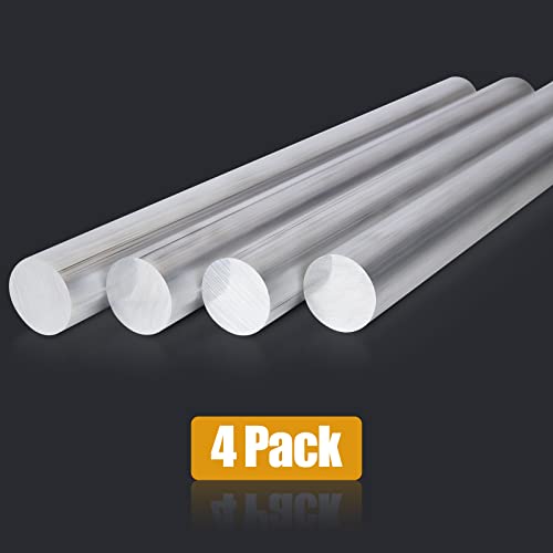 4 Pcs 1 Inch Diameter Round Aluminum BAR,Long 13" 6061 Aluminum Round Bar,T6511 Solid New Mill Stock 4