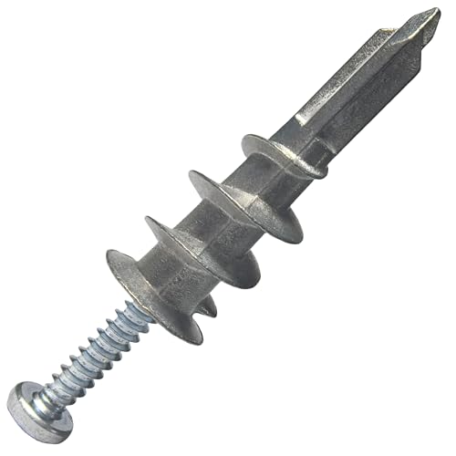 Santie#8 Zinc Self-Drilling Drywall Anchor Kit with Screws-100 Pack (#8)-100 PC