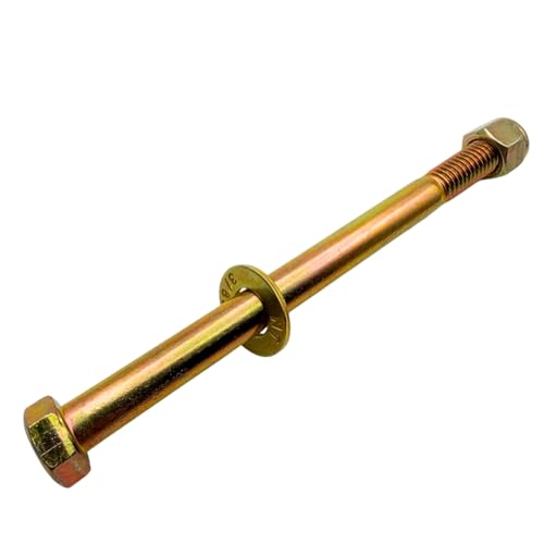 3/8"-16 x 5 Grade 8 Bolts (10-Pack) – Heavy-Duty Hex Bolts Includes Flat Washers & Nylon Lock Nuts – High-Strength SAE Anti-Vibration 5.0" Coarse Bolts for Automotive, Machinery & Construction 3/8" x 5" Nylon Lock Nut 10