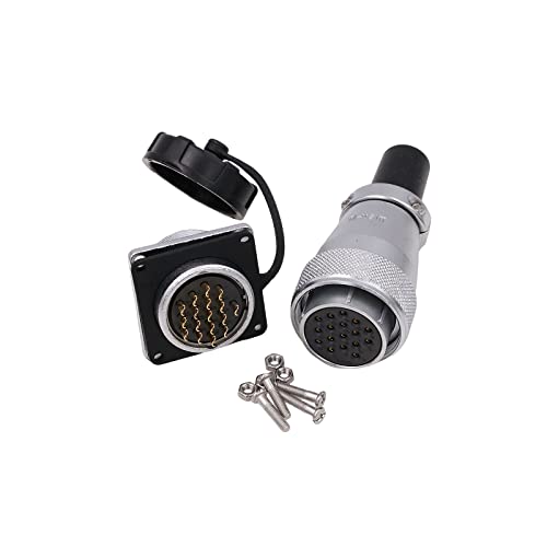 WEIPU WS28 Aviation Wire Panel Power Cable Chassis Metal Connector Male Female Plug Socket Outdoor Car Electrical Industrial Signal Connector (TQ+Z 1 Female Plug & 1 Male Socket, 17pin)…