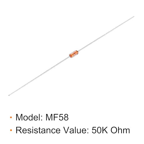 QUARKZMAN Pack of 40 50K Ohm NTC Resistors Assortment, MF58 3950B 1% Metal Film, Resistance Set, Thermistor Temperature Sensors