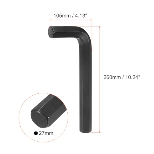 HARFINGTON Hex Key Wrench 27mm L-Shape Hexagon Metric Chrome Vanadium Steel
