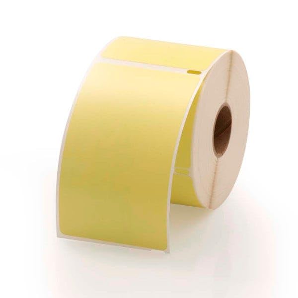 Yellow Name Badge Labels for School Check-in – 2-5/16” x 4-1/4” Direct Thermal ID Labels, 300 Labels/Roll, Compatible with Popular Direct Thermal Label Printers | LabelValue