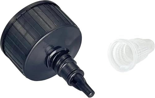 10 Natural Twisted Bottle Caps (28/410) - Bottle Cap Dispensers for Squeezing Bottles, Handcrafted, Art, Glue, LDPE Material (Black)