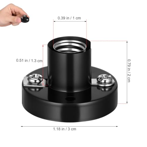 WOONEKY Pack of 10 E10 Lamp Holder, Mini Screw Base for Physics Experiments, Lamp Base with Flat Head, for Indoor and Outdoor Use, for Classroom, Office and Home