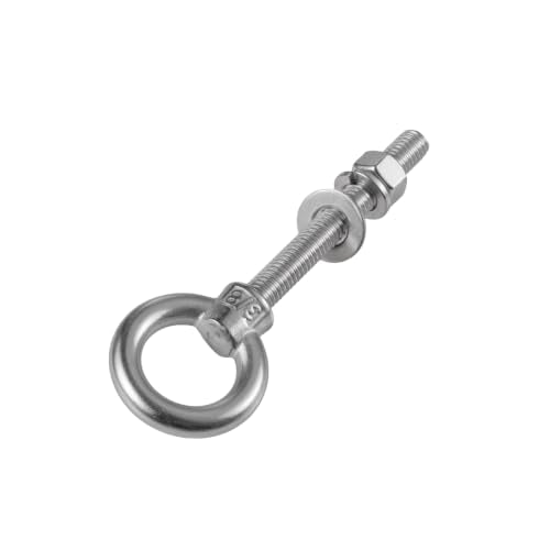 12Pcs Stainless Steel Ring Eye Bolts 3/8"-16 with Nuts, 3" Long 3/8"-16 x 3" 12