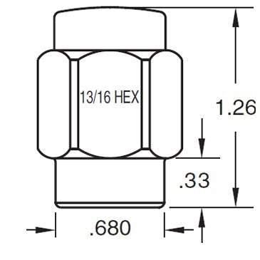 Short Mag Style Lug Nut 1/2" with Standard Washer Set of 20 Pieces