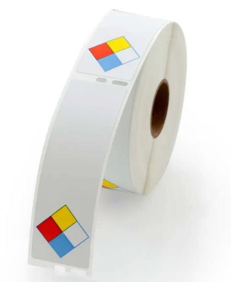 Dymo RTK/MSDS Chemical Hazard Labels with NFPA Diamond LV-30252RTK-k (2 Rolls per Pack)