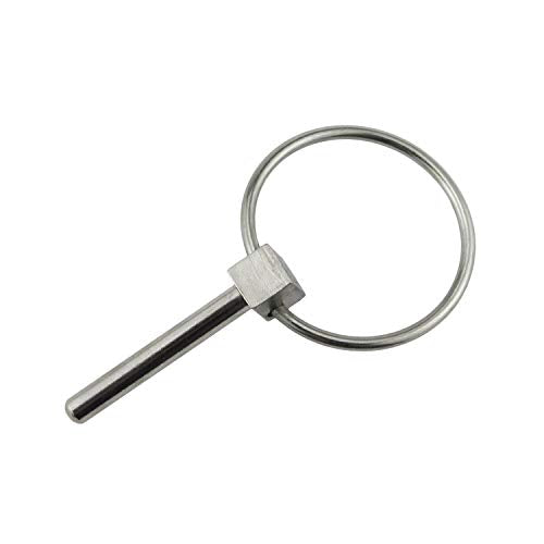 Stainless Steel 316 Lynch pins Linch Pin Dia 6.1mm(1/4In) x L 43.5mm(1-2/3in) with Ring 4 Pack 4 PCS