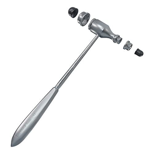 Trömner "Klopp" Reflex Hammer - Metal Handle, Neurological Grip Tip for Stretching and Skin Reflexes, Heavy Hammer Head, Easy Disinfection, Available in Various Colors (Silver) silver