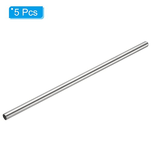PATIKIL Stainless Steel Tube Diameter 6 mm, 200 mm Immersion Sleeve Protective Tube Sleeves for Temperature Sensors Pack of 5