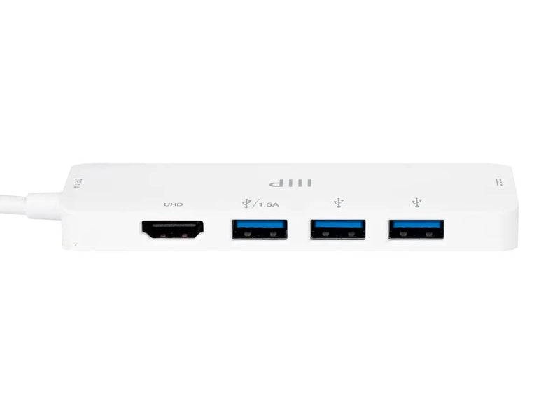 Monoprice 5-in-1 USB-C to 4K HDMI Display Adapter and USB Hub (4K@60Hz) Fast Charge, 100W PD 3.0, 5Gbps, Portable, Plug-n-Play, Compatible with Windows and MacOS Operating Systems, White