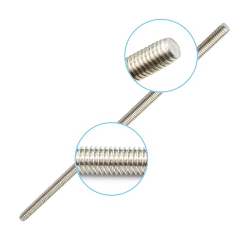 304 Stainless Steel 1/4"-20 Fully Threaded Rod, 4 Pieces 47" Length Long Threaded Rods