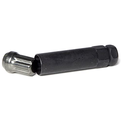 Circuit Performance Spline Drive Tuner Acorn Lug Nuts Hyper Black 14x1.5 Forged Steel (24pc + Tool) Compatible with Dodge Challenger Charger