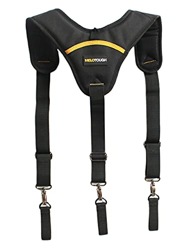 MELOTOUGH 1 PACK Tool Belt Suspender Durable Construction Suspender for Men + 2 PACK Tool Holster Cordless Drill Holster/Hook Single