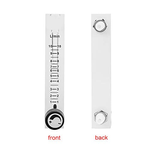 Oxygen Air Flow Meter, LZQ-7 Gas Flow Meter 1-10LPM Flow Meter with Control Valve for Oxygen/Air/Gas, 8mm Hose Barb