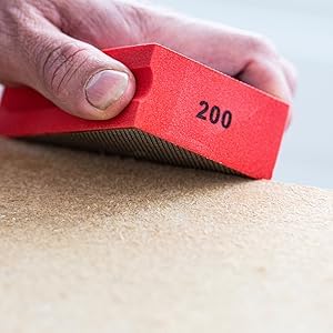 GLASS POLISH PRO Diamond Hand Pad Bundle – Set of 120 Grit and 200 Grit Foam Sanding Blocks for Coarse and Medium Finishing on Glass, Tiles, Ceramics, Concrete, Granite, Marble, and More