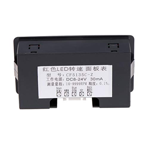 Speedometer 4 Digital LED Tachometer Speed Meter+Proximity Sensor 12V 9999RPM for Lathe/Mower/CNC-/Spring High-Precision, Blue