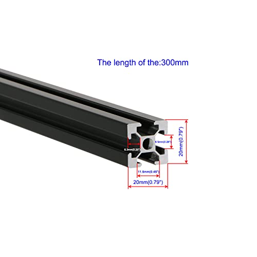 Black 2020 Aluminum Extrusion Profile European Standard Linear Rail 2020 Aluminum Profile Frame Machine DIY 3D printer workbench CNC (300mm) 4PCS black 300mm