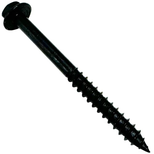 (25) 3/8” X 4” Black Hex Head Lag Wood Screws, Heavy Duty lag Bolts for Timber, Tree Houses, Fences by BRAUNY BOY HARDWARE -Qty 25