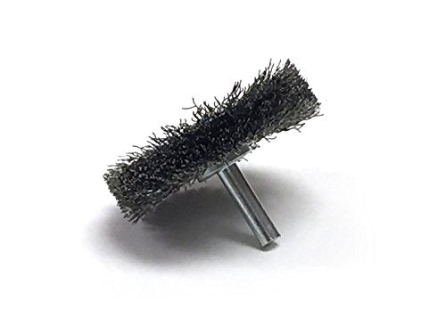 Benchmark Abrasives 2.5 Inch Grinder Mounted Crimped Wire Wheel for Drill with 1/4" Shank, Steel Brush for Rust Removal, Cleaning, Deburring on Cast Iron, Steel Rotary Tools (5 Pack) - Carbon Steel