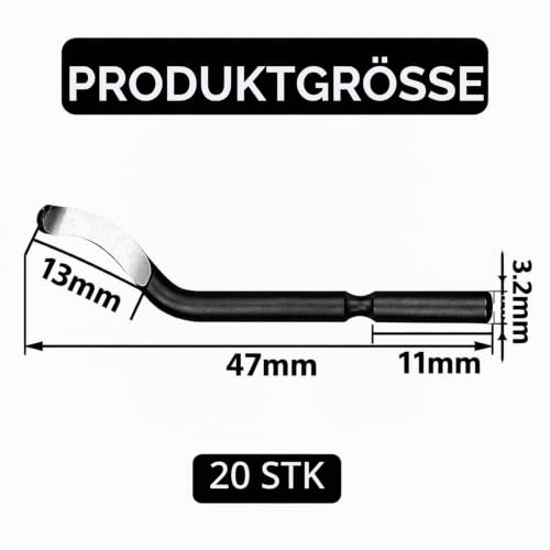 Pack of 20 Universal Deburring Tool, Replacement Blades, Metal Handle Blades, 360° Rotating Blade Cutting Tool for 3D Printers, Metal, Plastic, Copper, PVC, Iron
