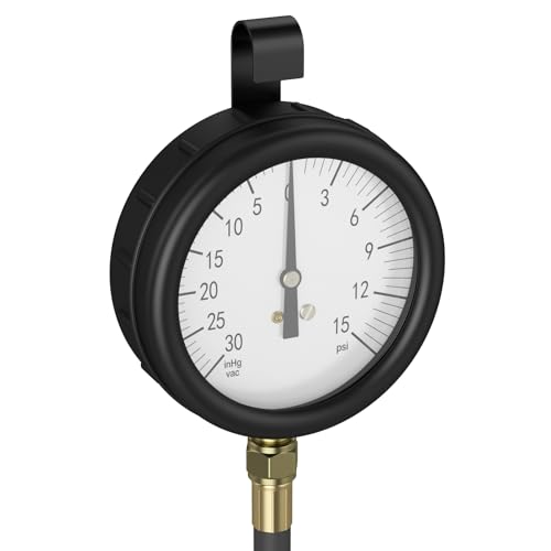 Moker TU-32-6 6.6L GM Duramax Diesel Fuel Pressure & Vacuum Test Kit – 3.5” Gauge with 6ft Hose & Quick Coupler – Accurate Fuel System Diagnostics for Duramax Engines