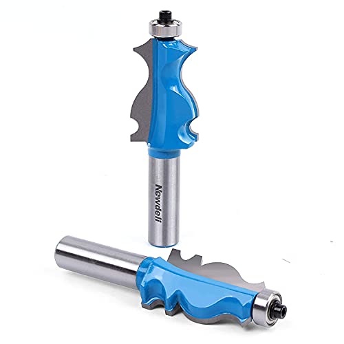 Newdeli 5Pcs Architectural Molding Router Bit Set 1/2" Shank Furniture Trim Molding Router Bits Bullnose Bead Column Face Molding Router Bit for Woodworking Tools