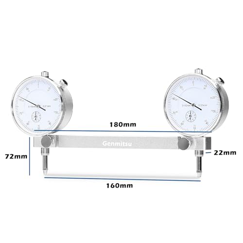 Genmitsu CNC Milling Machine Tramming Tool, Pro Calibration System with 1/2", 1/4", 1/8" Shank and 0.001" Precision Indicators, Ideal for Squaring, Leveling, and Machine Calibration