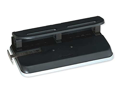 Swingline SWI74150 74150 24-Sheet Easy Touch Two-to-Seven-Hole Precision-Pin Punch, 9/32" Holes, Black Small (1-24)