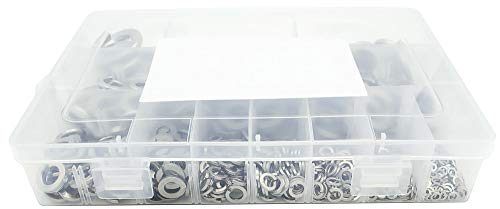 540Pcs 13-Size 304 Stainless Steel Spring Lock Washers Assortment Kit- 3/4 5/8 9/16 1/2 7/16 3/8 5/16 1/4 12# 10# 8# 6# 4#