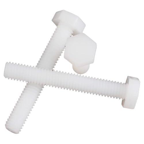1000PCS Hexagonal Head Nylon Screws M5x12 - Chemical Resistant Fastener Kit, Non-Conductive PA66 Bolts for PCB/Automotive Assembly White