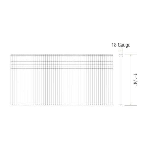 Grip Rite Prime Guard GRF18114 18-Gauge Galvanized Brad Nails 1-1/4-inch (5,000 per Pack), Steel, Flat, Others