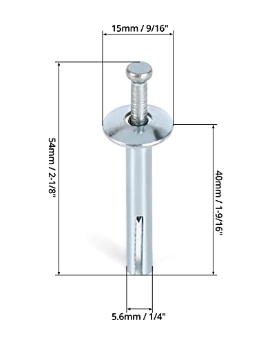 QWORK Hammer Drive Nail-in Anchors 1/4" x 1-1/2" 100 Pack Drive Anchors for Concrete & Brick Preassembled Nail Pin Expansion Anchors for Cabinets Panels Curtains