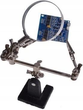 Retoo soldering aid third hand with 2.5X magnifying glass and 2 helping hands, soldering station with magnifying lamp and 2 flexible metal arms for craft lovers, welders, jewelry makers, soldering iron station, soldering accessories