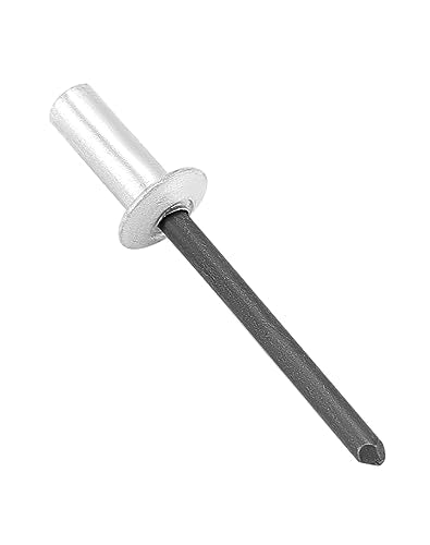 QWORK Closed End Aluminum Blind Rivets, 500 Pcs 3/16" x 1/2" Aluminum Blind Rivets with Steel Mandrel – Waterproof Sealing Fasteners for Marine, Automotive & Metal Fabrication – 4.8 x 12mm
