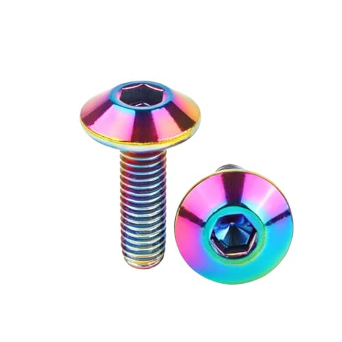 M5 M6x12 16 20mm Titanium Finish Bolt Allen Stainless Steel for Bicycle Motorcycle Modifications Screw 4Pcs (Ranibow, M5X12mm) Ranibow
