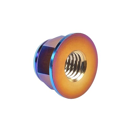 Titanium Flanged Head Metal Lock Nut (M8 Pitch 1.25mm,Burning Blue) M8 Pitch 1.25mm Burning Blue