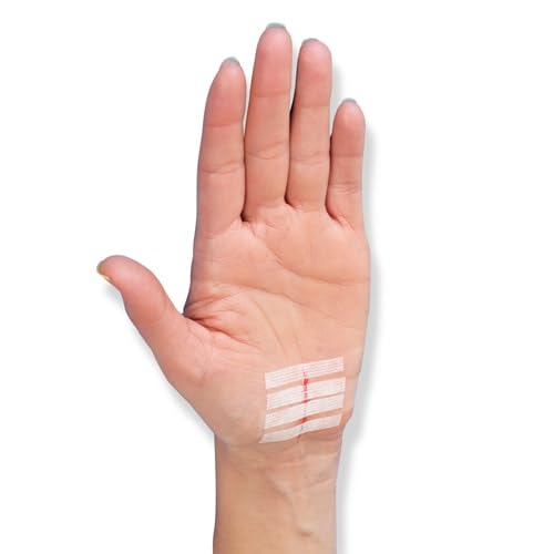3M Steri-Strip Reinforced Adhesive Skin Closures, Sterile Wound Closure Strips, 1/2 in x 4 in (12 mm x 100 mm), Breathable, Latex-Free, 18 Count (1 Pack)
