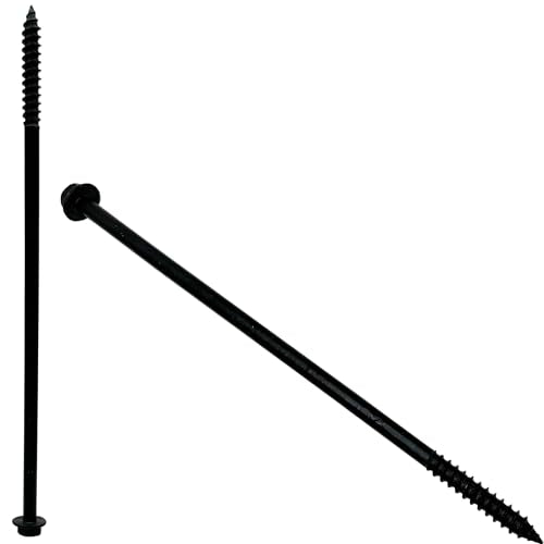 (10) 3/8” X 10” Black Hex Head Lag Wood Screws, Heavy Duty lag Bolts for Timber, Tree Houses, Fences by BRAUNY BOY HARDWARE -Qty 10