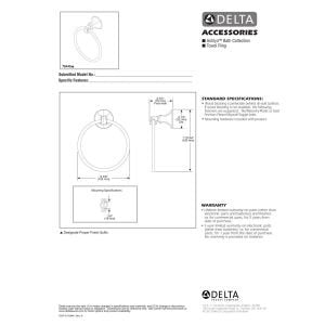 Delta Ashlyn (1-Pack) Hand Towel Holder Brilliance Stainless Steel Towel Racks for Bathroom Wall Round Towel Ring Holder for Bath Towel Hanger for Kitchen, Bathroom Accessories 76446-SS