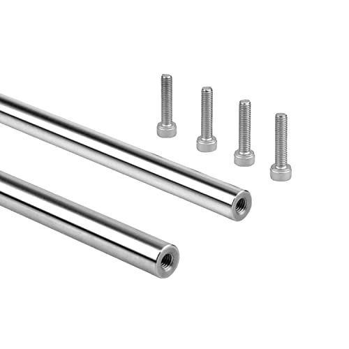 2 pcs 12 mm x 600mm Chrome Plated Linear Rod with M6 Hex Socket Cap Screw Bolt Diameter 12mm+M6