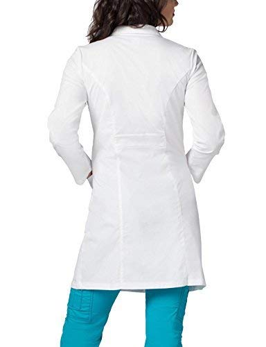 Adar Universal Stretch Lab Coat for Women - 36" Tab-Waist Lab Coat Medium White